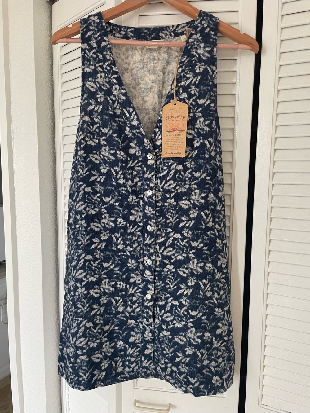 Faherty Alston Dress - Juniper Ikat Floral
